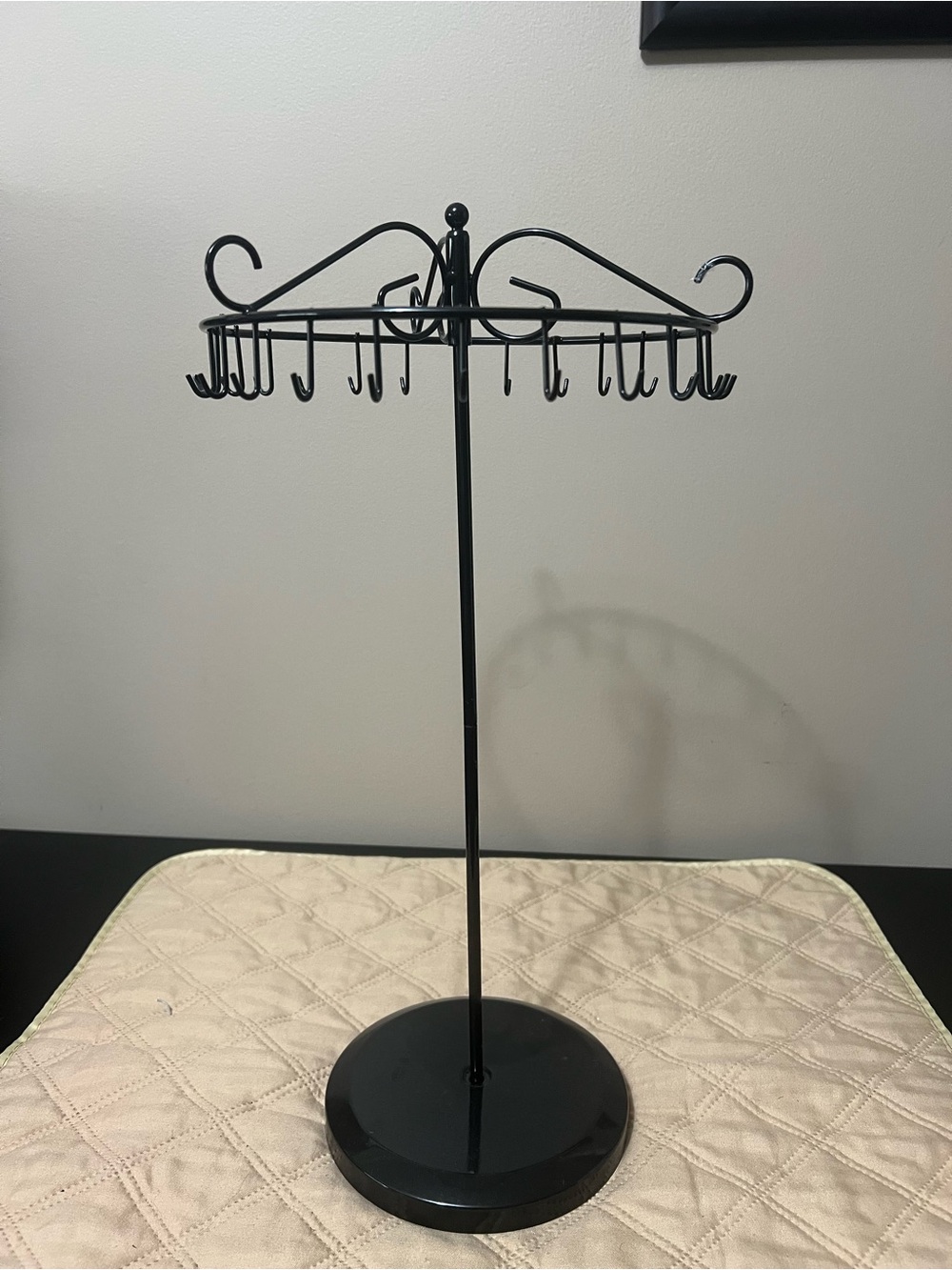 Black Metal Rotating Jewelry Tree Stand - Unbranded
